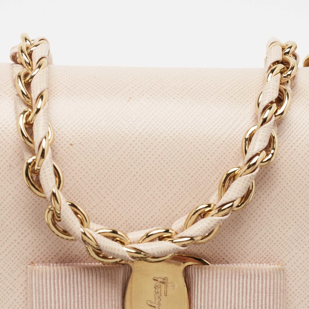 SALVATORE FERRAGAMO Pink Leather Mini Ginny Crossbody Bag - Picture 5 of 8